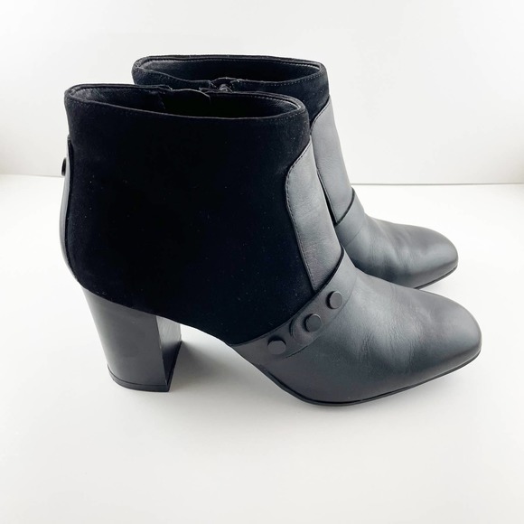 Easy Spirit Arietta Ankle Boots Black Leather/ Suede Combo Sz 9 - Picture 6 of 11